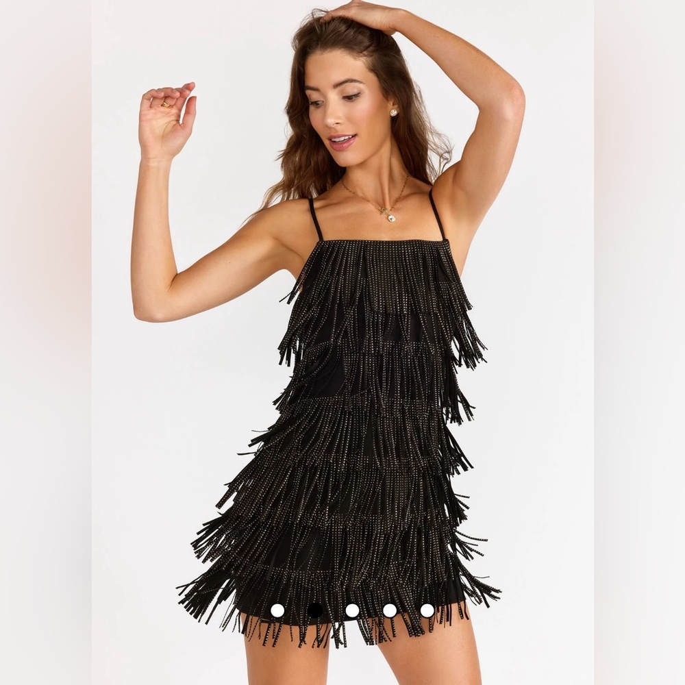 Endless Rose Black Fringe Mini Dress